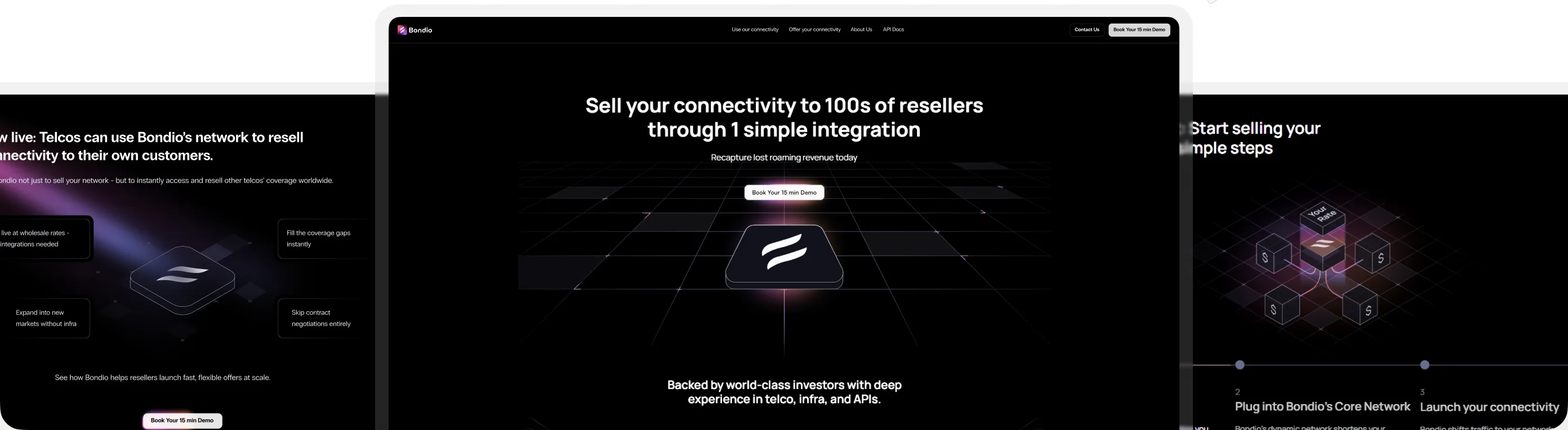 Bondio website redesign screens