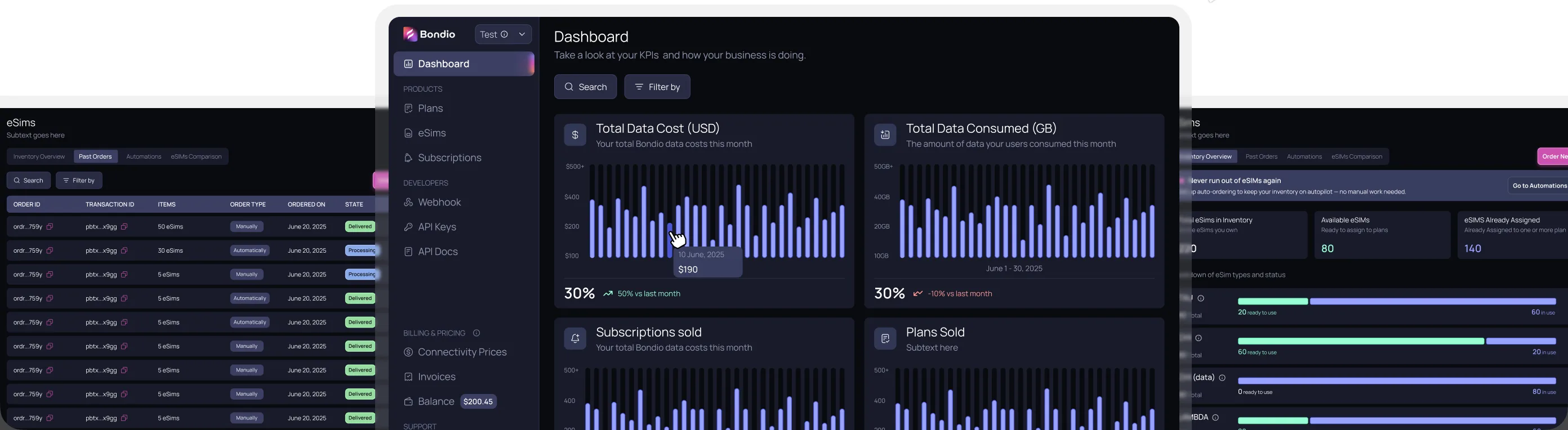 Bondio web app redesign screens